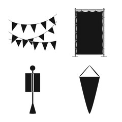 Isolated object of material and media icon. Set of material and textile vector icon for stock.
