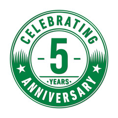 5 years anniversary celebration logo template. Vector and illustration.