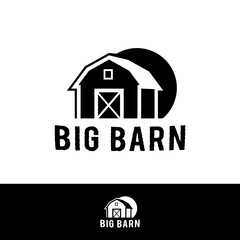 Farm barn isolated on white background vector object in retro style.