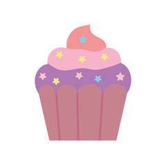 sweet cupcake with stars dessert pastry icon