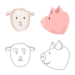 Vector design of agriculture and breeding symbol. Set of agriculture and organic stock vector illustration.