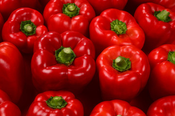 Fresh red bell pepper background.