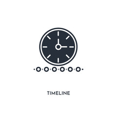 timeline icon. simple element illustration. isolated trendy filled timeline icon on white background. can be used for web, mobile, ui.