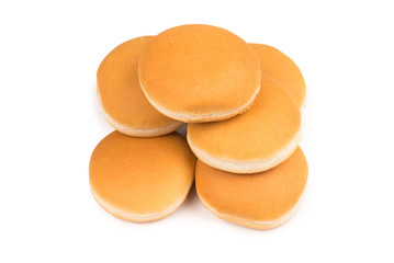 Burger bread isolated on white background.