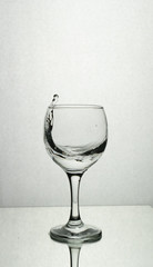 Splash of water in a wine glass