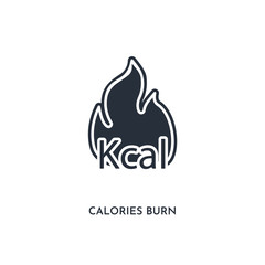 Obraz premium calories burn icon. simple element illustration. isolated trendy filled calories burn icon on white background. can be used for web, mobile, ui.