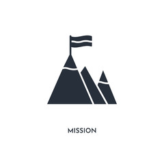 mission icon. simple element illustration. isolated trendy filled mission icon on white background. can be used for web, mobile, ui.