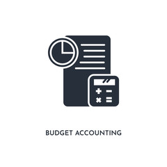 budget accounting icon. simple element illustration. isolated trendy filled budget accounting icon on white background. can be used for web, mobile, ui.