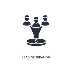 lead generation icon. simple element illustration. isolated trendy filled lead generation icon on white background. can be used for web, mobile, ui.