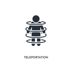 teleportation icon. simple element illustration. isolated trendy filled teleportation icon on white background. can be used for web, mobile, ui.