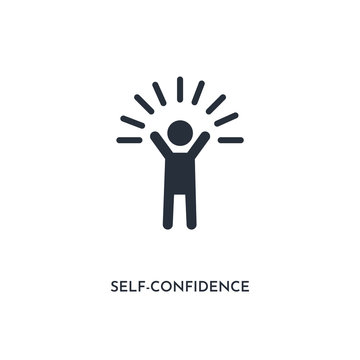 self-confidence icon. simple element illustration. isolated trendy filled self-confidence icon on white background. can be used for web, mobile, ui.