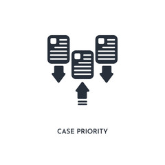 case priority icon. simple element illustration. isolated trendy filled case priority icon on white background. can be used for web, mobile, ui.