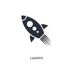 launch icon. simple element illustration. isolated trendy filled launch icon on white background. can be used for web, mobile, ui.
