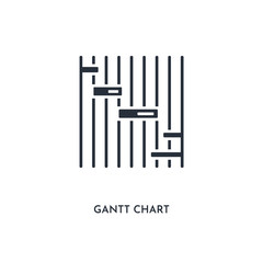 gantt chart icon. simple element illustration. isolated trendy filled gantt chart icon on white background. can be used for web, mobile, ui.