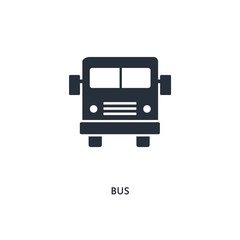 bus icon. simple element illustration. isolated trendy filled bus icon on white background. can be used for web, mobile, ui.
