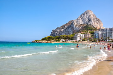 People on beach in Calpe (Costa Blanca), Spain