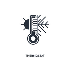 thermostat icon. simple element illustration. isolated trendy filled thermostat icon on white background. can be used for web, mobile, ui.