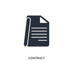 contract icon. simple element illustration. isolated trendy filled contract icon on white background. can be used for web, mobile, ui.