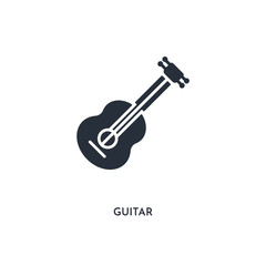 guitar icon. simple element illustration. isolated trendy filled guitar icon on white background. can be used for web, mobile, ui.