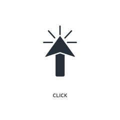 click icon. simple element illustration. isolated trendy filled click icon on white background. can be used for web, mobile, ui.