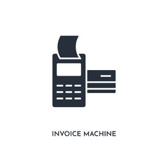 invoice machine known as a pos terminal icon. simple element illustration. isolated trendy filled invoice machine known as a pos terminal icon on white background. can be used for web, mobile, ui.