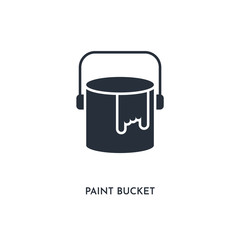 paint bucket icon. simple element illustration. isolated trendy filled paint bucket icon on white background. can be used for web, mobile, ui.