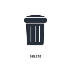 delete icon. simple element illustration. isolated trendy filled delete icon on white background. can be used for web, mobile, ui.