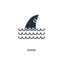 shark icon. simple element illustration. isolated trendy filled shark icon on white background. can be used for web, mobile, ui.