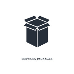 services packages icon. simple element illustration. isolated trendy filled services packages icon on white background. can be used for web, mobile, ui.