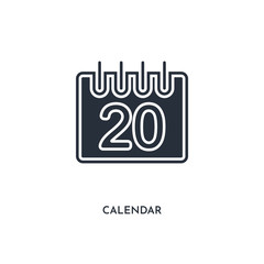 calendar icon. simple element illustration. isolated trendy filled calendar icon on white background. can be used for web, mobile, ui.