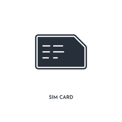 sim card icon. simple element illustration. isolated trendy filled sim card icon on white background. can be used for web, mobile, ui.