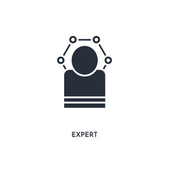 expert icon. simple element illustration. isolated trendy filled expert icon on white background. can be used for web, mobile, ui.
