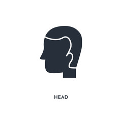 head icon. simple element illustration. isolated trendy filled head icon on white background. can be used for web, mobile, ui.