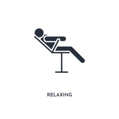 relaxing icon. simple element illustration. isolated trendy filled relaxing icon on white background. can be used for web, mobile, ui.