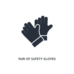 pair of safety gloves for cooking food icon. simple element illustration. isolated trendy filled pair of safety gloves for cooking food icon on white background. can be used for web, mobile, ui.