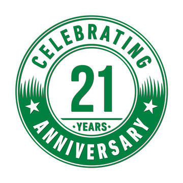 21 years anniversary celebration logo template. Vector and illustration.