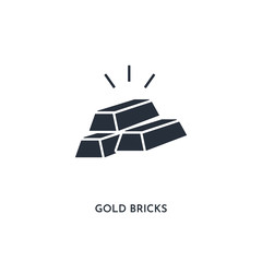 gold bricks icon. simple element illustration. isolated trendy filled gold bricks icon on white background. can be used for web, mobile, ui.