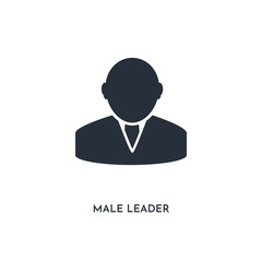 male leader icon. simple element illustration. isolated trendy filled male leader icon on white background. can be used for web, mobile, ui.