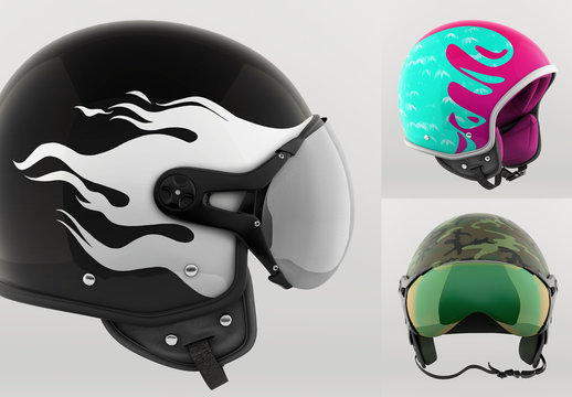Helmet and Goggles Mockup