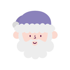 merry christmas celebration cute santa claus face cartoon