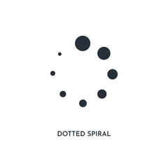 dotted spiral icon. simple element illustration. isolated trendy filled dotted spiral icon on white background. can be used for web, mobile, ui.