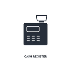 cash register icon. simple element illustration. isolated trendy filled cash register icon on white background. can be used for web, mobile, ui.