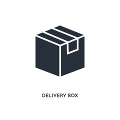 delivery box icon. simple element illustration. isolated trendy filled delivery box icon on white background. can be used for web, mobile, ui.