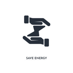 save energy icon. simple element illustration. isolated trendy filled save energy icon on white background. can be used for web, mobile, ui.
