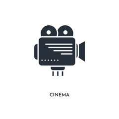 cinema icon. simple element illustration. isolated trendy filled cinema icon on white background. can be used for web, mobile, ui.