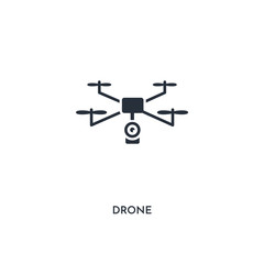 drone icon. simple element illustration. isolated trendy filled drone icon on white background. can be used for web, mobile, ui.