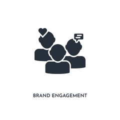 brand engagement icon. simple element illustration. isolated trendy filled brand engagement icon on white background. can be used for web, mobile, ui.
