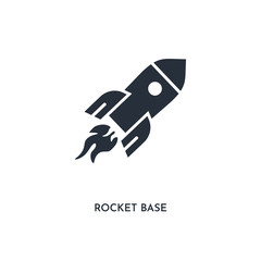 rocket base icon. simple element illustration. isolated trendy filled rocket base icon on white background. can be used for web, mobile, ui.
