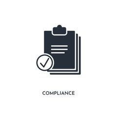 compliance icon. simple element illustration. isolated trendy filled compliance icon on white background. can be used for web, mobile, ui.