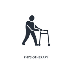 physiotherapy icon. simple element illustration. isolated trendy filled physiotherapy icon on white background. can be used for web, mobile, ui.